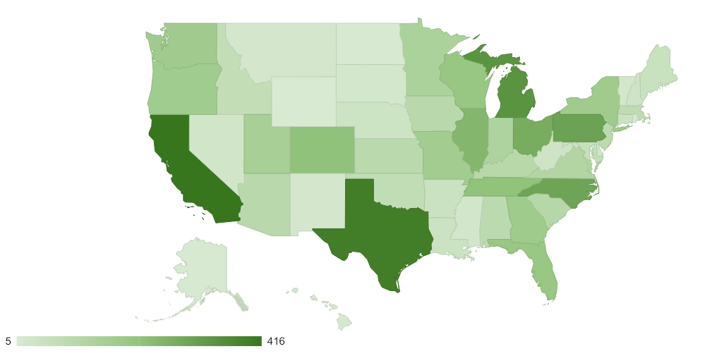 Map of Survey Participants in the USA