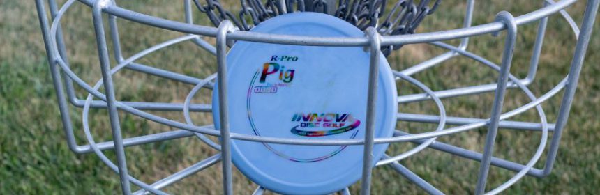 Pig Putter in Disc Golf Basket