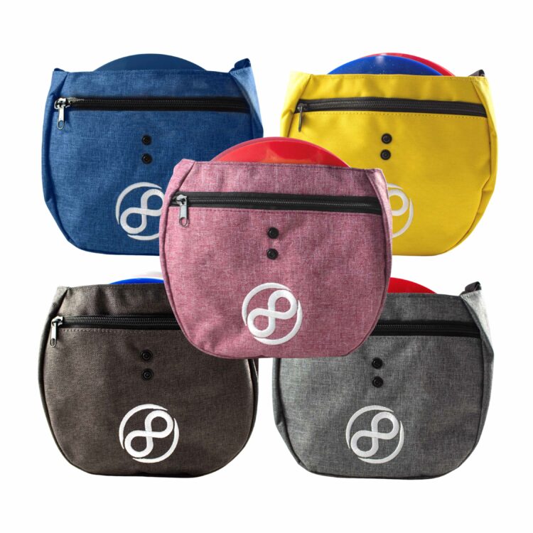 Colorful disc golf bags are perfect for casual rounds.