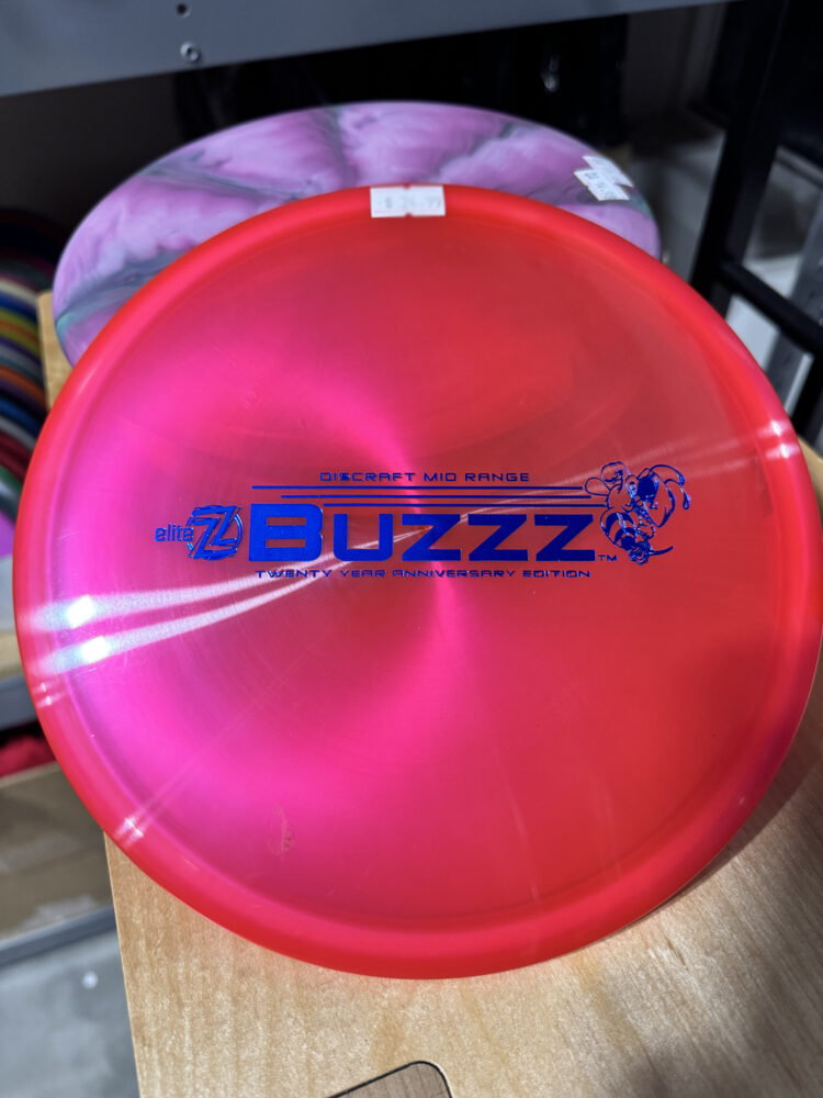The Discraft Buzzz in a variety of different plastics