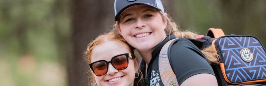 Two female disc golfers