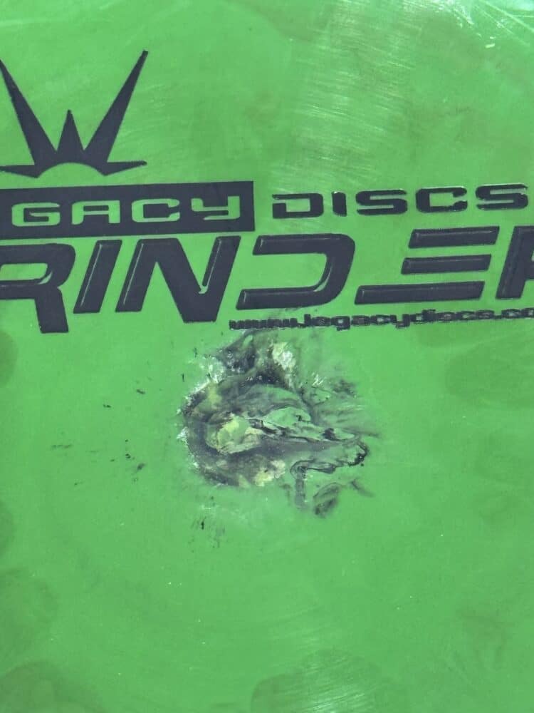 An x-out disc (factory second) with flaws in the plastic