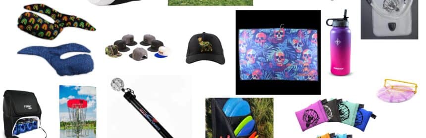 A variety of disc golf accessories