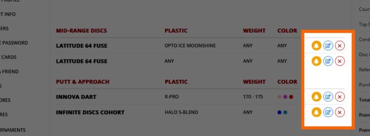 favorites list email option