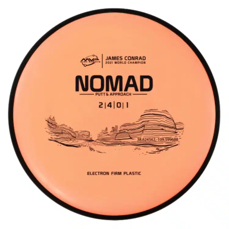 An MVP Nomad disc golf putter